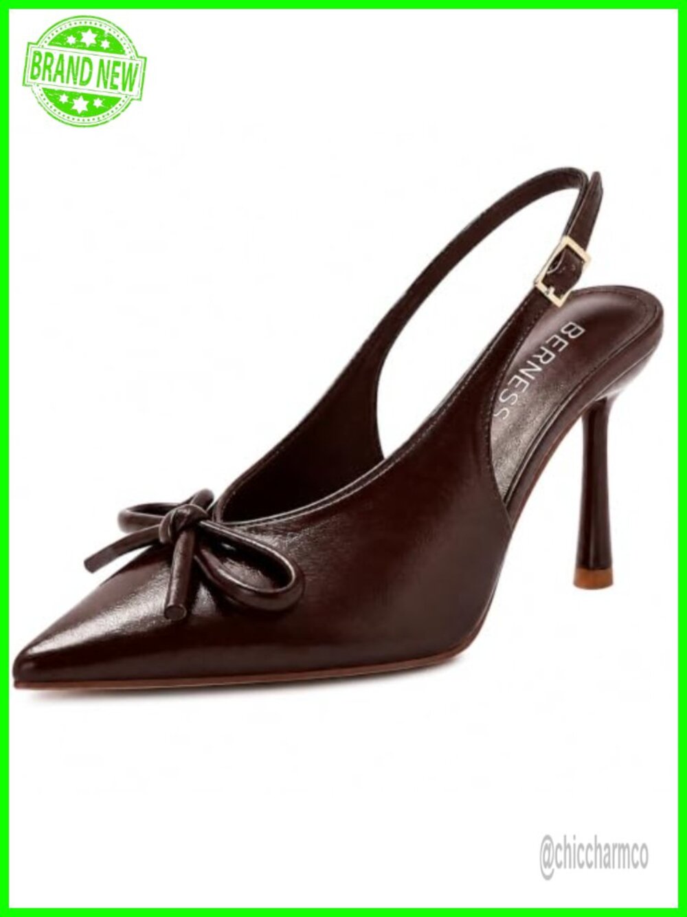 Women's Pointed Toe Stiletto Slingback Pumps 3.5 Inch Heels